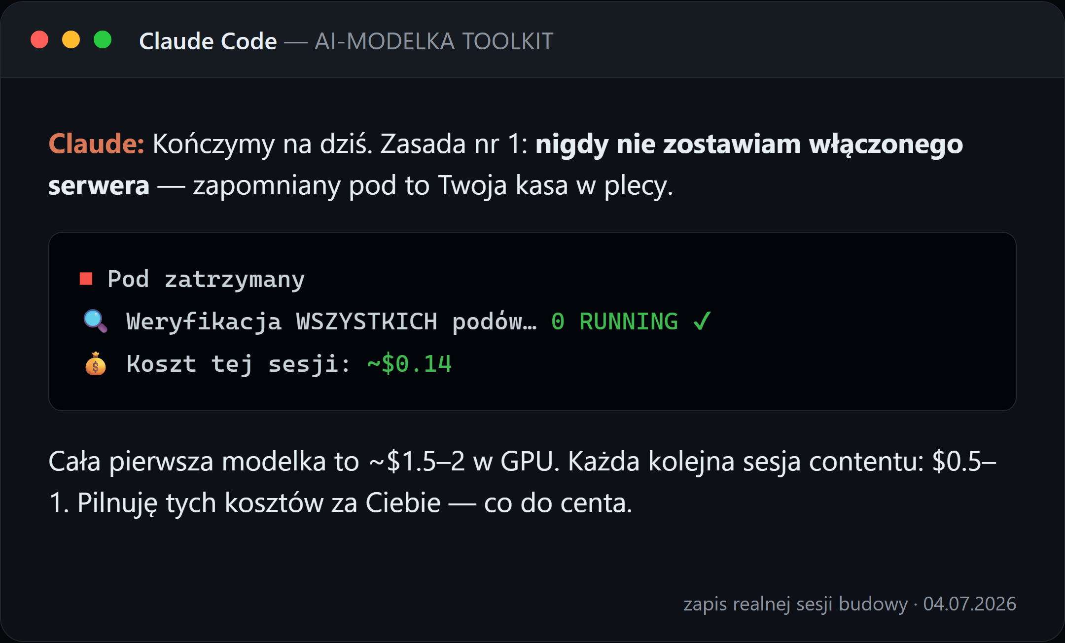 Agent gasi serwer i melduje koszt